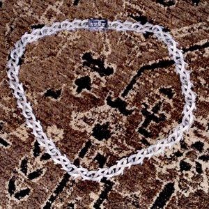 Gold barbwire chain covered in silver